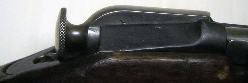 detail shot, Mosin-Nagant M44 cocking piece, striker in fired position